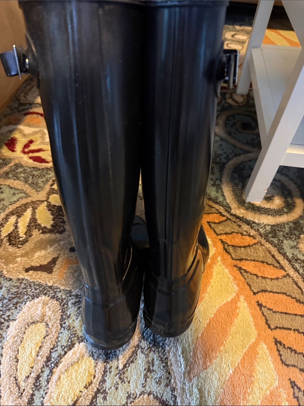 Hunter Tall Gloss Black Rain Boots - Classic Logo - Picture 4 of 12